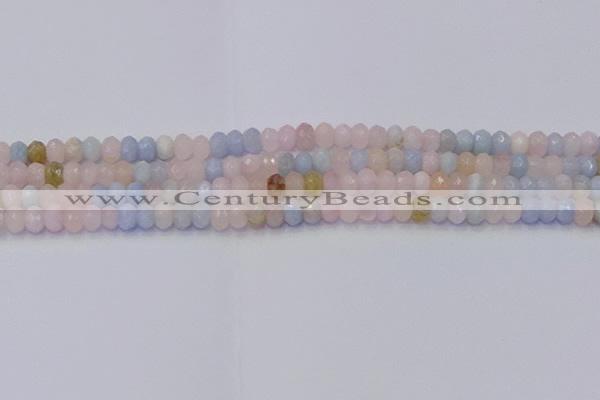 CRB1828 15.5 inches 4*6mm faceted rondelle morganite beads