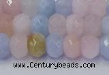 CRB1829 15.5 inches 5*8mm faceted rondelle morganite beads