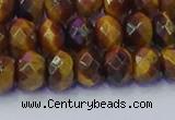 CRB1841 15.5 inches 5*8mm faceted rondelle yellow tiger eye beads