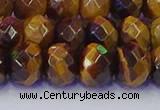 CRB1842 15.5 inches 6*10mm faceted rondelle yellow tiger eye beads