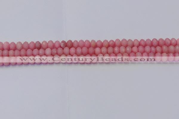 CRB1848 15.5 inches 4*6mm faceted rondelle pink opal beads