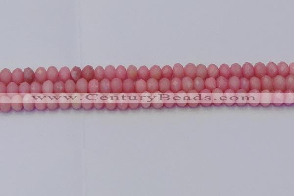 CRB1849 15.5 inches 5*8mm faceted rondelle pink opal beads