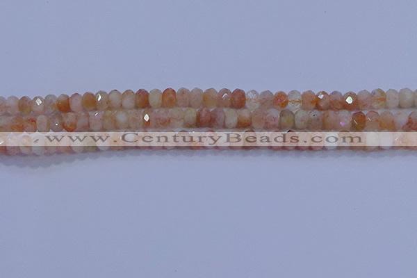 CRB1870 15.5 inches 2.5*4mm faceted rondelle sunstone beads