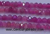 CRB1878 15.5 inches 2*3mm faceted rondelle red tourmaline beads