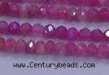 CRB1879 15.5 inches 2.5*4mm faceted rondelle red tourmaline beads