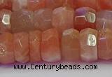 CRB1933 15.5 inches 6*12mm faceted rondelle sunstone beads