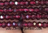 CRB1938 15.5 inches 2*3mm faceted rondelle red garnet gemstone beads