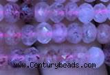 CRB1955 15.5 inches 3.5*5mm faceted rondelle strawberry quartz beads