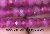 CRB1973 15.5 inches 3*5mm faceted rondelle pink tourmaline beads