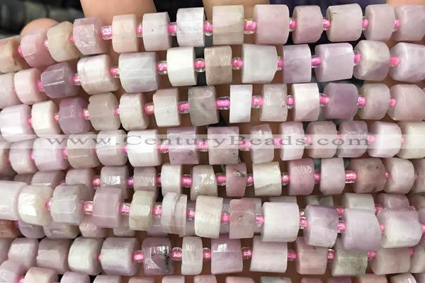 CRB2065 15.5 inches 7mm - 8mm faceted tyre kunzite gemstone beads