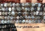 CRB2111 15.5 inches 9mm - 10mm faceted tyre Botswana agate beads