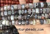 CRB2112 15.5 inches 11mm - 12mm faceted tyre Botswana agate beads