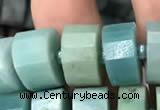 CRB2116 15.5 inches 9mm - 10mm faceted tyre amazonite beads