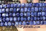 CRB2176 15.5 inches 11mm - 12mm faceted tyre sodalite beads