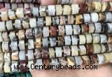 CRB2181 15.5 inches 11mm - 12mm faceted tyre crazy lace agate beads