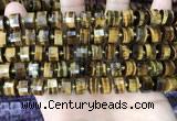 CRB2197 15.5 inches 10mm - 11mm faceted tyre yellow tiger eye beads