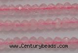 CRB220 15.5 inches 2.5*4mm faceted rondelle rose quartz beads