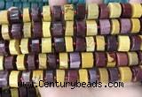 CRB2204 15.5 inches 13mm - 14mm faceted tyre mookaite beads