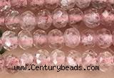 CRB2235 15.5 inches 2*3mm faceted rondelle strawberry quartz beads