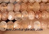 CRB2243 15.5 inches 2*3mm faceted rondelle golden sunstone beads