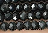 CRB2248 15.5 inches 3*4mm faceted rondelle obsidian beads