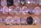 CRB2265 15.5 inches 3*4mm faceted rondelle black rutilated quartz beads