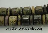 CRB250 15.5 inches 5*12mm - 10*12mm rondelle yellow artistic jasper beads