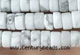 CRB2556 15.5 inches 2*4mm heishi white howlite beads wholesale