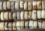 CRB2568 15.5 inches 2*4mm heishi picture jasper beads wholesale