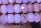 CRB2616 15.5 inches 3*4mm faceted rondelle pink opal beads