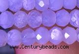 CRB2627 15.5 inches 3*4mm faceted rondelle blue chalcedony beads