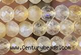 CRB2632 15.5 inches 3*4mm faceted rondelle citrine gemstone beads