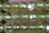 CRB2668 15.5 inches 3*4mm faceted rondelle peridot beads