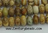 CRB2855 15.5 inches 4*6mm rondelle picture jasper beads