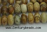 CRB2856 15.5 inches 5*8mm rondelle picture jasper beads