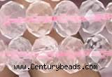 CRB3003 15.5 inches 8*10mm faceted rondelle rose quartz beads