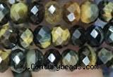 CRB3046 15.5 inches 4*6mm faceted rondelle mixed tiger eye beads