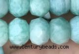 CRB3073 15.5 inches 7*10mm faceted rondelle amazonite gemstone beads