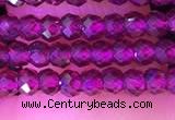 CRB3112 15.5 inches 2*3mm faceted rondelle tiny garnet beads