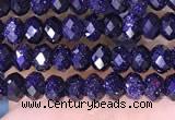 CRB3164 15.5 inches 2.5*4mm faceted rondelle tiny blue goldstone beads