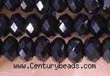 CRB3180 15.5 inches 2.5*4mm faceted rondelle tiny black spinel beads