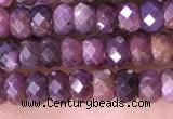 CRB3187 15.5 inches 3*5mm faceted rondelle tiny ruby gemstone beads