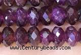 CRB3190 15.5 inches 4*6mm faceted rondelle tiny red garnet beads