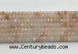 CRB3217 15.5 inches 4*6mm faceted rondelle pink aventurine jade beads wholesale