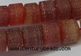 CRB325 15.5 inches 8*12mm tyre matte red agate gemstone beads