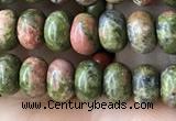 CRB4037 15.5 inches 4*6mm rondelle unakite beads wholesale