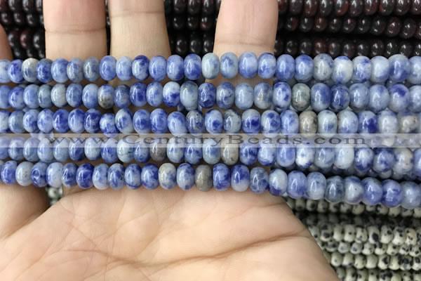 CRB4046 15.5 inches 4*6mm rondelle blue spot stone beads