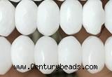 CRB4113 15.5 inches 5*8mm faceted rondelle white porcelain beads