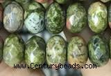 CRB4118 15.5 inches 5*8mm faceted rondelle unakite beads