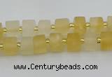 CRB453 15.5 inche 5*8mm tyre matte citrine gemstone beads